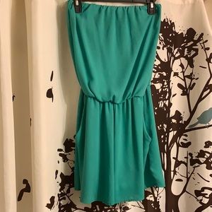 Teal romper with pockets